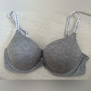 Victoria's Secret Heather Gray Bra with Logo Straps